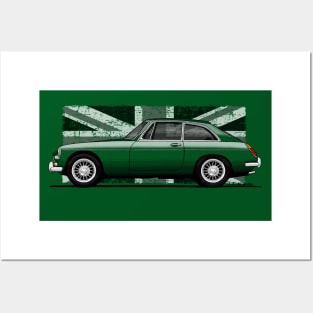 Copia de Mi dibujo del MGB GT verde BRG Posters and Art